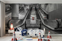 Metallic Urban Transit Symmetry Wall Mural