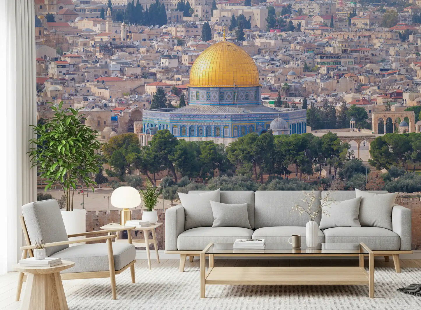 Jerusalem Golden Dome Architectural Vista Wall Mural