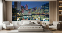 Metropolitan Water Reflection at Dusk Wall Mural
