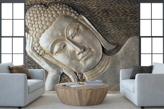 Meditative Metallic Sculpture Surface Wall Mural