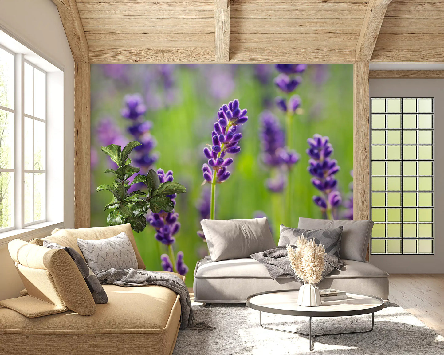 Ethereal Purple Blossom Stems Wall Mural