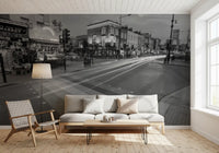 Urban Night Lights Street Scene Wall Mural