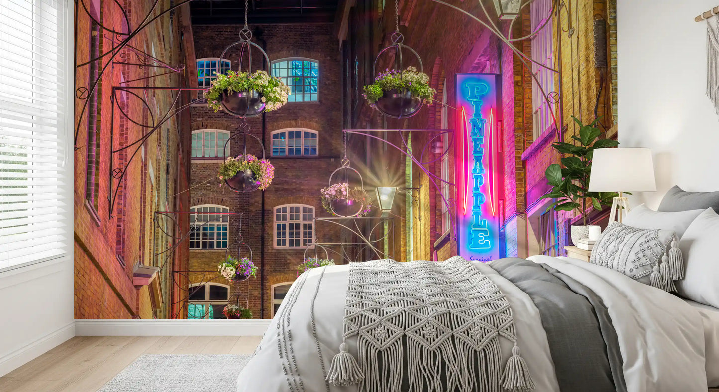 Industrial Night Bloom Wall Mural