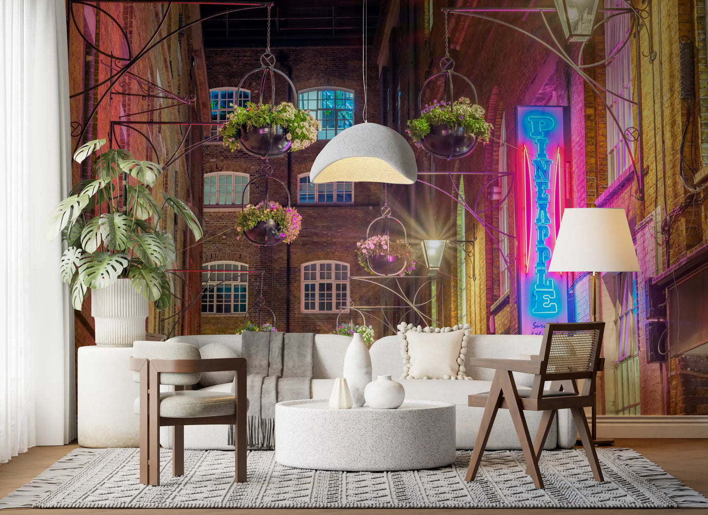 Industrial Night Bloom Wall Mural