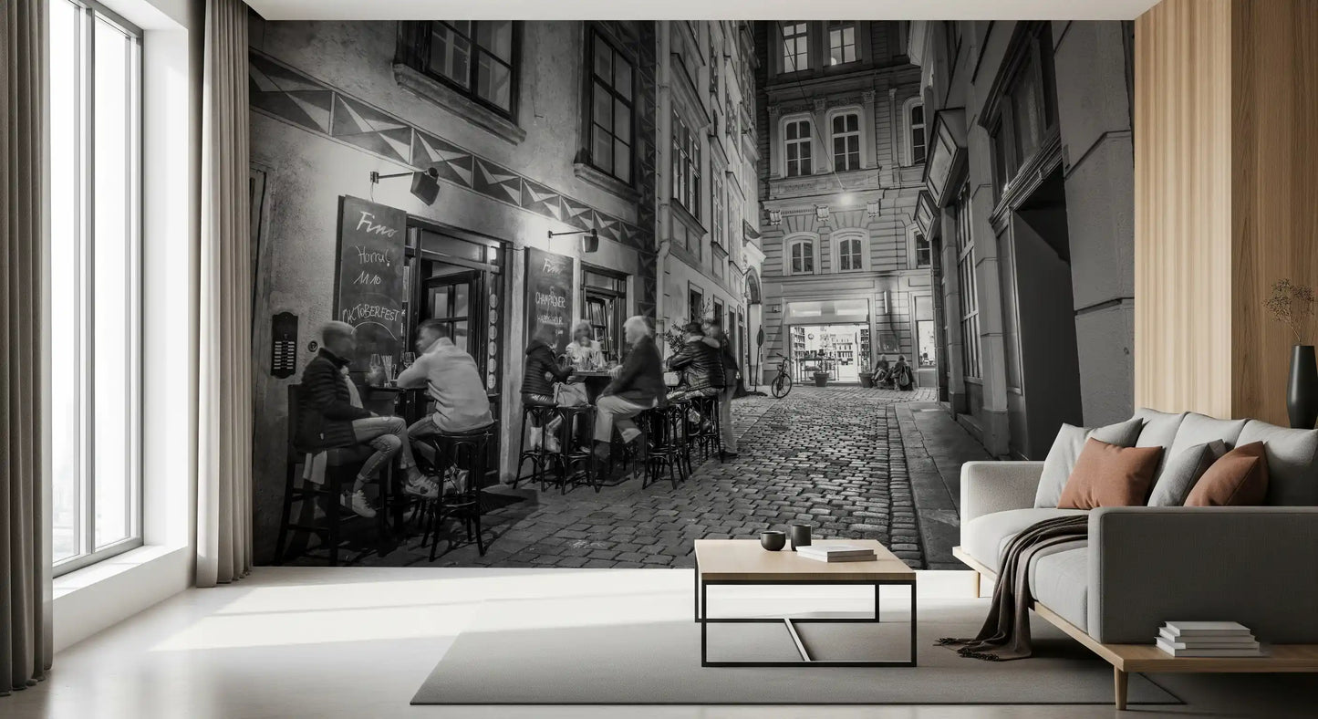 Classic Cobblestone Bistro Wall Mural