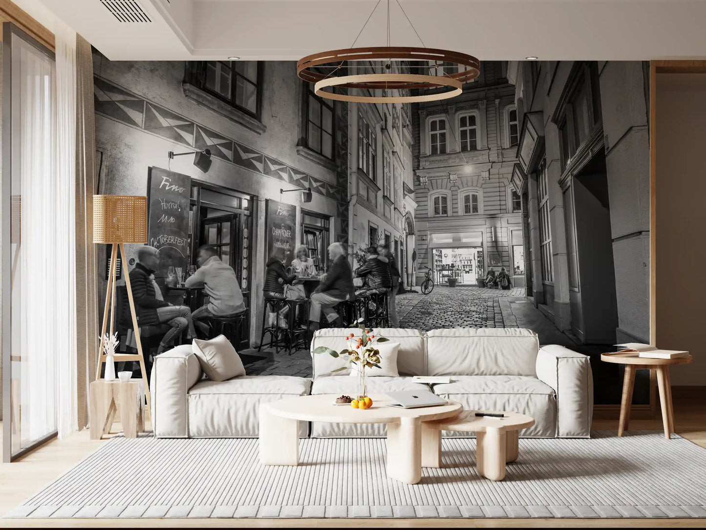 Classic Cobblestone Bistro Wall Mural