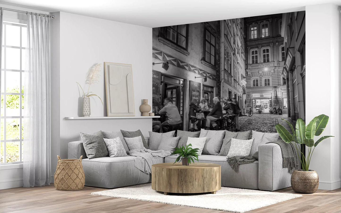 Classic Cobblestone Bistro Wall Mural