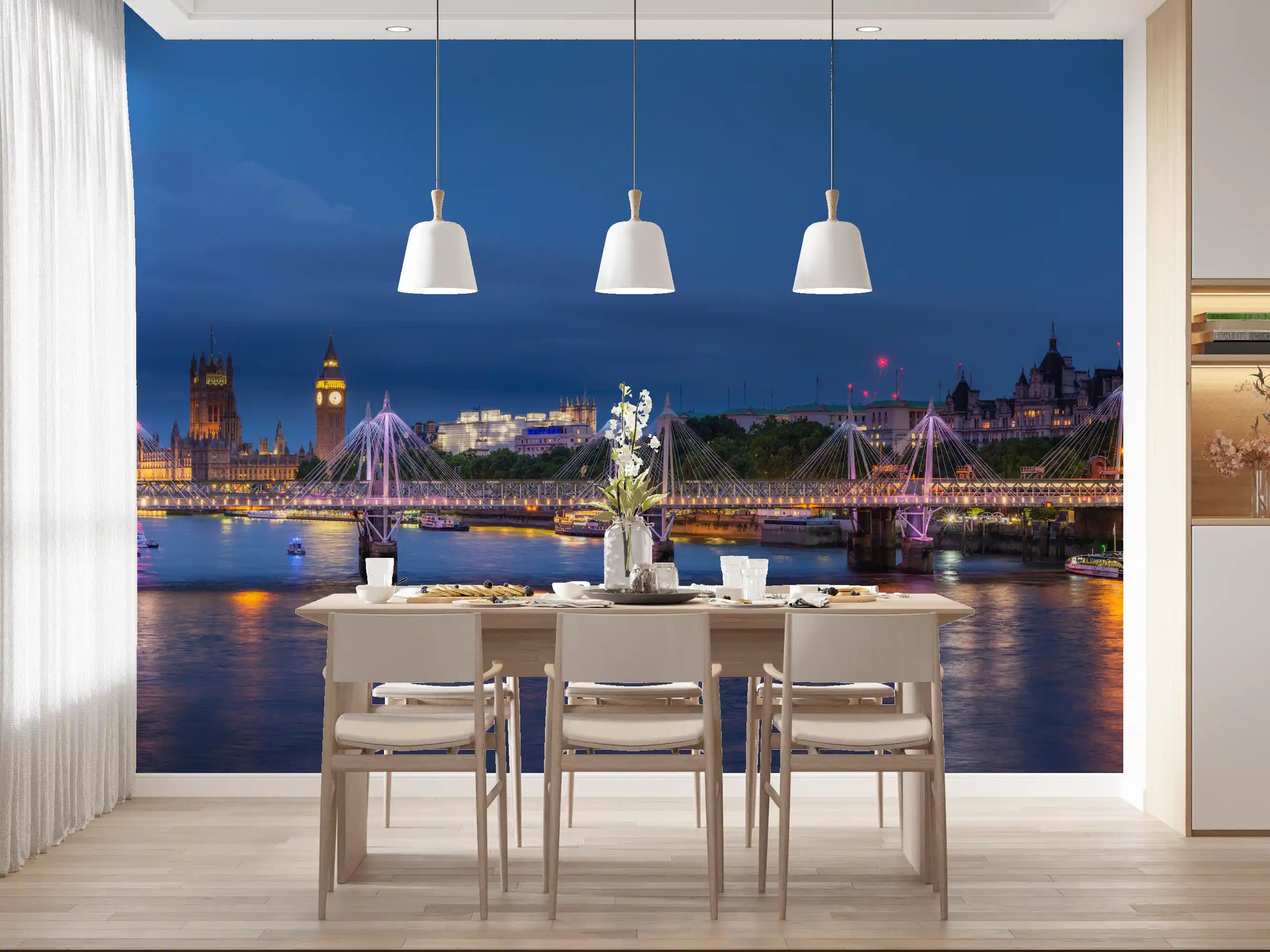Evening Thames Cityscape Panorama Wall Mural