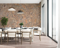Rustic Swirling Bark Motif Wall Mural