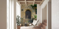 Aged Timber Archway and Stonework Wall Mural
