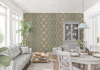 Peach & Sage Contemporary Abstract Botanical Wallpaper - AMBER DESIGN  Wallpaper⁠
