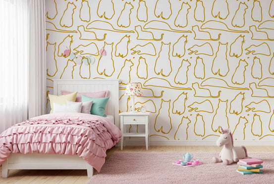 Munki and the Spot - Mustard Wallpaper⁠