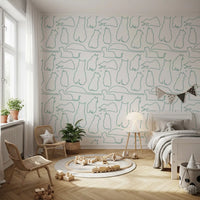 Munki and the Spot - Pale Teal Wallpaper⁠