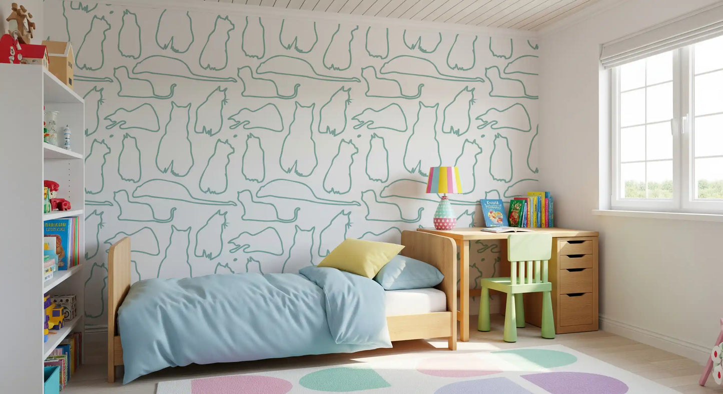 Munki and the Spot - Pale Teal Wallpaper⁠