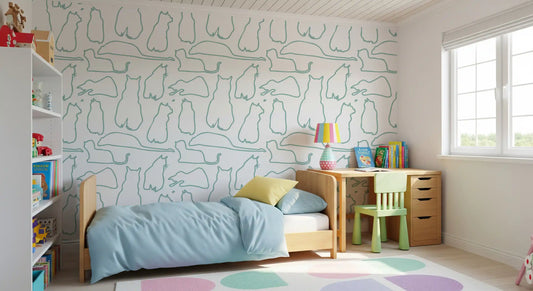 Munki and the Spot - Pale Teal Wallpaper⁠