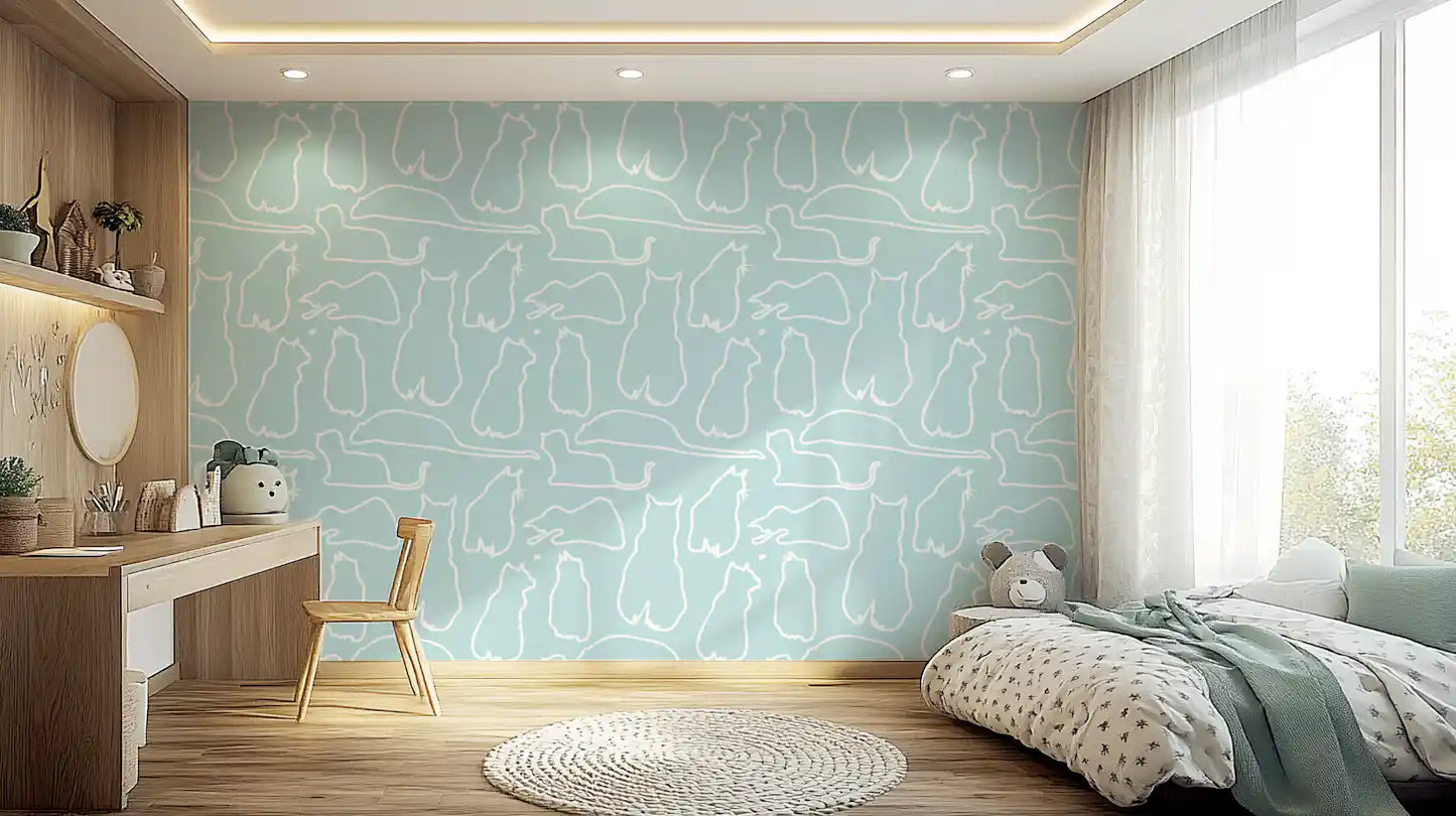 Munki and the Spot - Water & White Wallpaper⁠