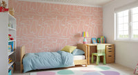 Munki and the Spot - Blush Pink Wallpaper⁠