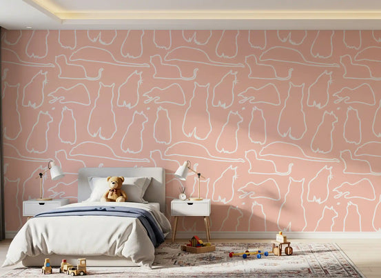 Munki and the Spot - Blush Pink Wallpaper⁠