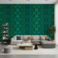 Emerald Green Geometric Lattice Wallpaper - AMBER DESIGN wallpaper Wallpaper⁠