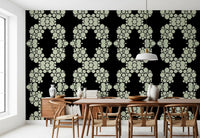 Ivory & Black Floral Vine Wallpaper -  CARDAMINE DESIGN  Wallpaper⁠