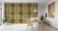 Brown and Gold Geometric Bloom Wallpaper - IKEBANA DESIGN Wallpaper⁠