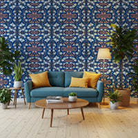 Pink & Blue Geometric Bloom Wallpaper - IKEBANA DESIGN Wallpaper⁠