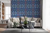 Pink & Blue Geometric Bloom Wallpaper - IKEBANA DESIGN Wallpaper⁠