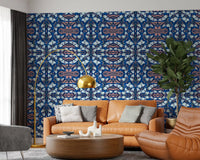 Pink & Blue Geometric Bloom Wallpaper - IKEBANA DESIGN Wallpaper⁠
