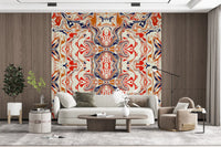 Orange & Red Contemporary Ornamental Tile - ANDORRA Wall Mural