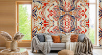 Orange & Red Contemporary Ornamental Tile - ANDORRA Wall Mural