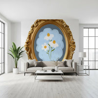 Gold Frame Daisy Wall Mural