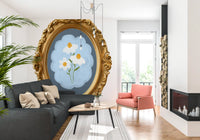 Gold Frame Daisy Wall Mural
