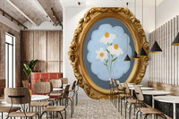 Gold Frame Daisy Wall Mural