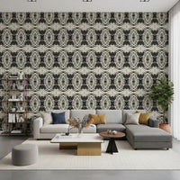 Sculptural Geometric Illusion in Black and Ivory - MOSQUITO Wallpaper