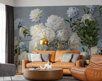 Ethereal Blue Blossom Wall Mural