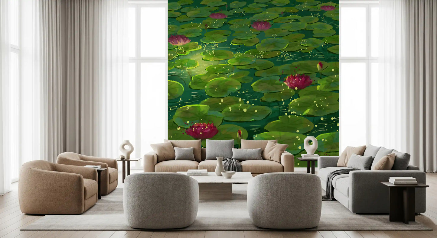 Magical Lily Pond Wall Mural