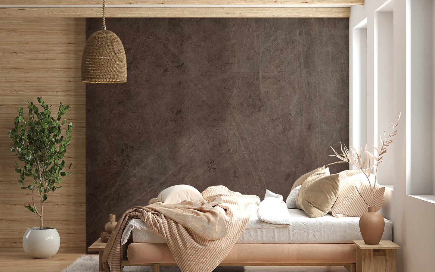 Scratched Suede - Mocha Wall Mural