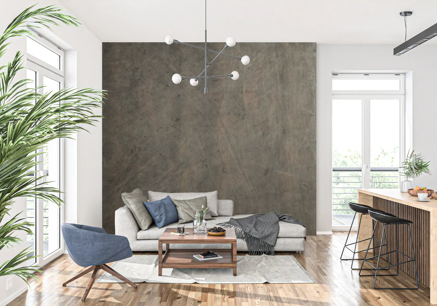 Scratched Suede - Warm Gray Wall Mural