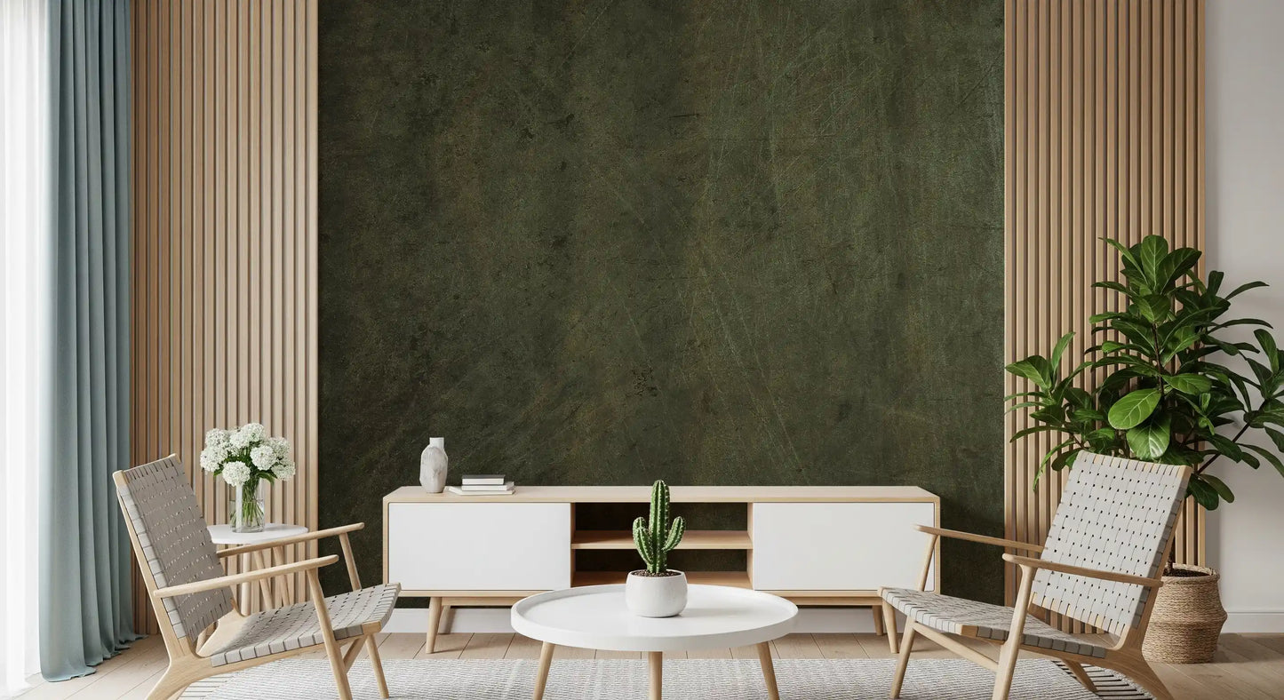Scratched Suede - Dark Olive Wall Mural