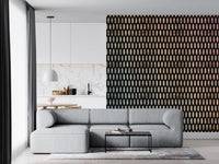 Iridescent Ovals on Black Wall Mural