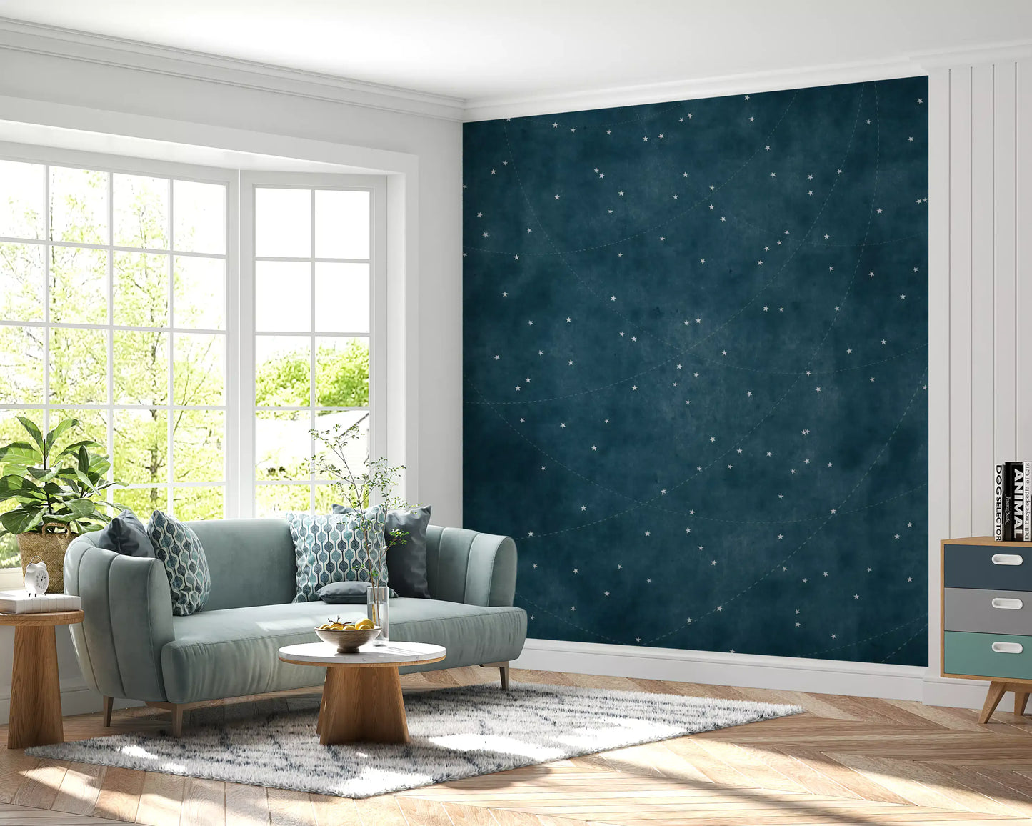 Starry Map - Midnight Blue Wall Mural