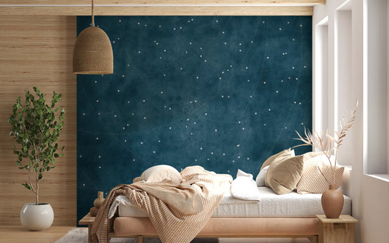 Starry Map - Midnight Blue Wall Mural