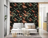 Koi Pond with Dragonflies Wall Mural