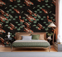 Koi Pond with Dragonflies Wall Mural