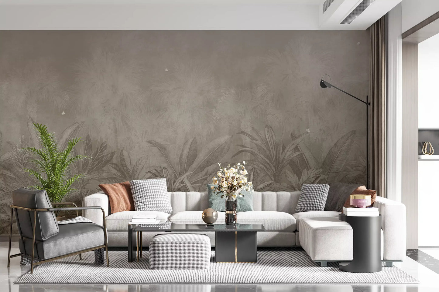Jungle Mists - Sepia Wall Mural