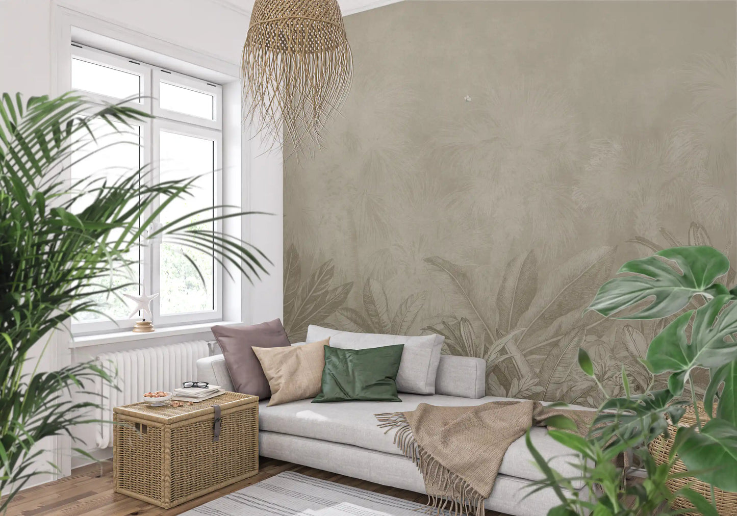 Jungle Mists - Bisque Wall Mural