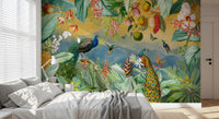 Botanical Peacock Paradise Expedition Wall Mural