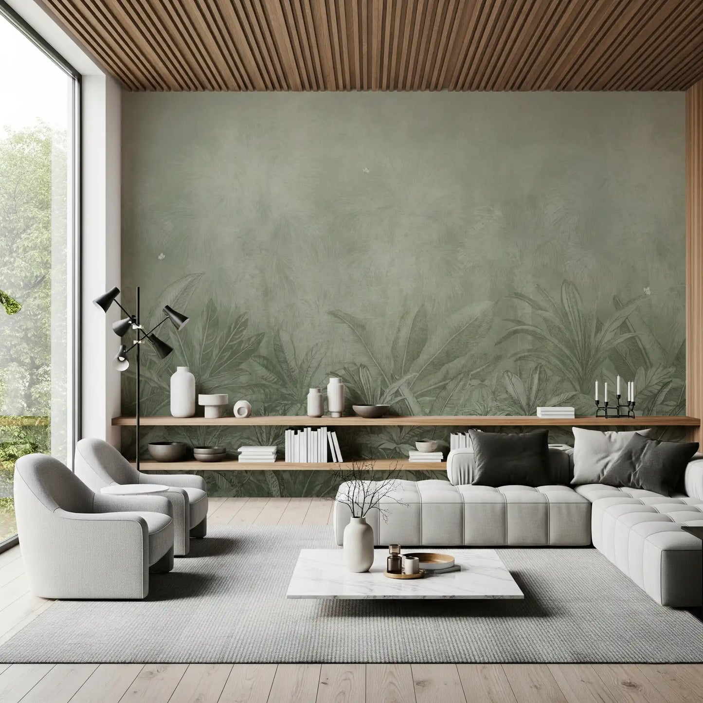 Jungle Mists - Sage Wall Mural