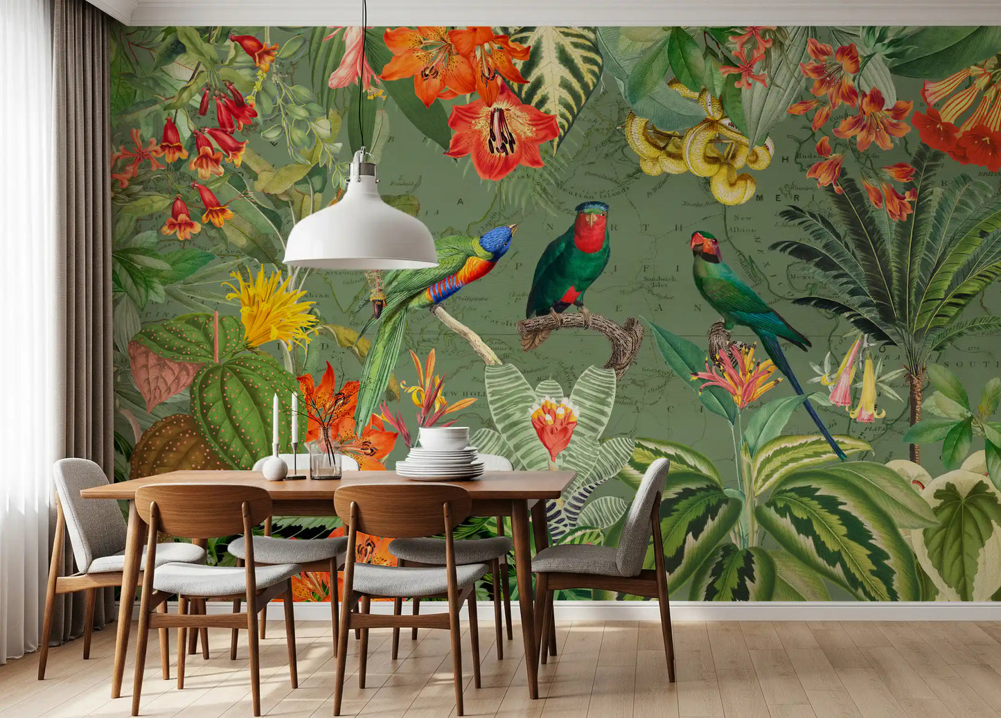 Exotic Botanical Explorer Mural Wall Mural