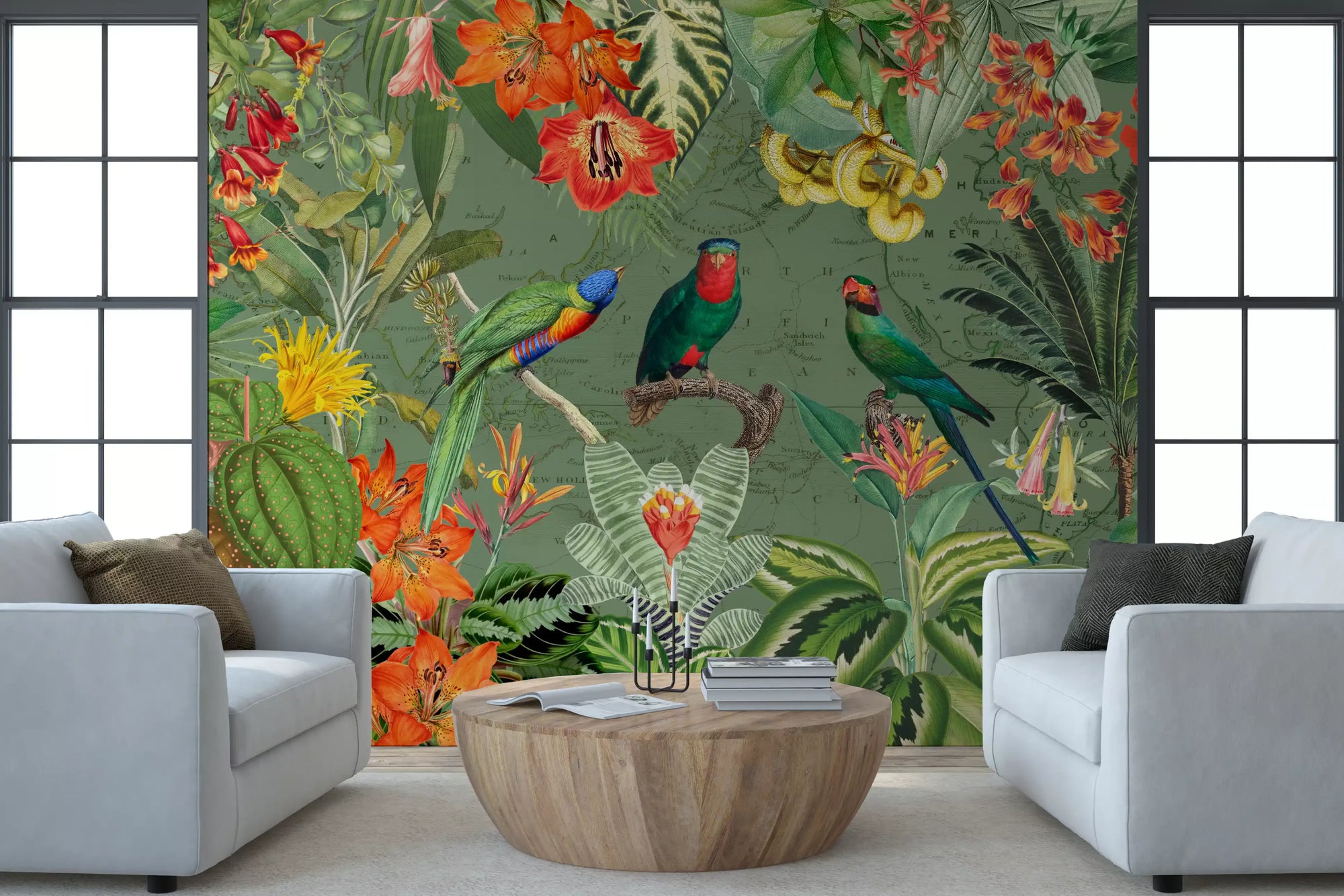 Exotic Botanical Explorer Mural Wall Mural